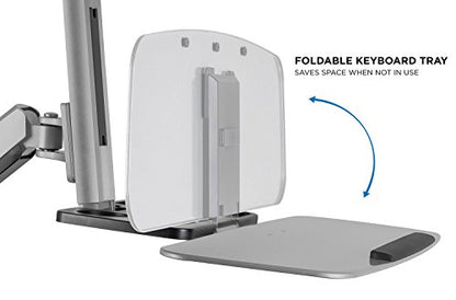 Mount-It! Dual Monitor Wall Mount Workstation with Keyboard Tray & CPU Holder, Sit-Stand Gas Spring Computer Station, Fits Two 27” Displays, 17.6 lbs Each, VESA 75x75 100x100