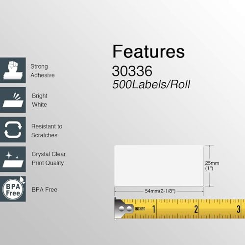 BETCKEY - Compatible DYMO 30336 (1" x 2-1/8") Rerurn Address Labels - Compatible with DYMO Labelwriter 450, 4XL, NOT FIT 550 & 5XL [10 Rolls/5000 Labels] - size: 1" x 2-1/8"