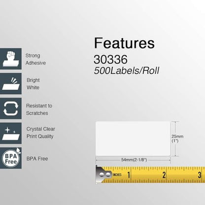 BETCKEY - Compatible DYMO 30336 (1" x 2-1/8") Rerurn Address Labels - Compatible with DYMO Labelwriter 450, 4XL, NOT FIT 550 & 5XL [10 Rolls/5000 Labels] - size: 1" x 2-1/8"