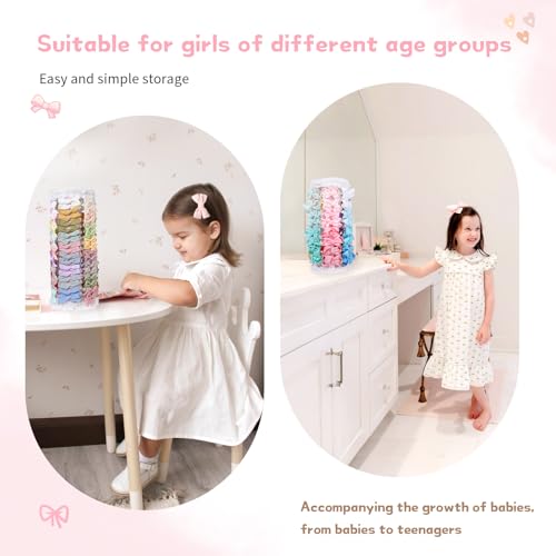 POVETIRE Bow Holder for Girls Hair Bows Hair Bow Organizer Pink Wood - color: Pink C
