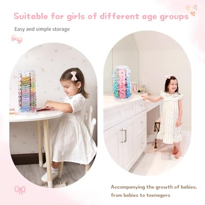 POVETIRE Bow Holder for Girls Hair Bows Hair Bow Organizer Pink Wood - color: Pink C
