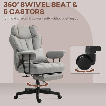 HOMCOM Massage Executive Office Chair 6 Vibration Points 400LBS Gray - color: Grey