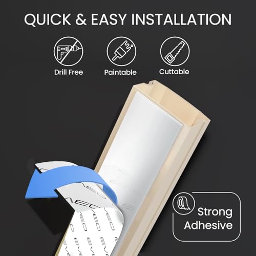 Cord Covers for Wires on Wall - 150in Cable Management Cable Hider - Cord Hiders for TV On Wall - Paintable Cable Concealer - Wire Covers for Cords - 10X (L16 x W0.95 x H0.5) - Medium | Beige - color: Beige, size: 150" - Medium