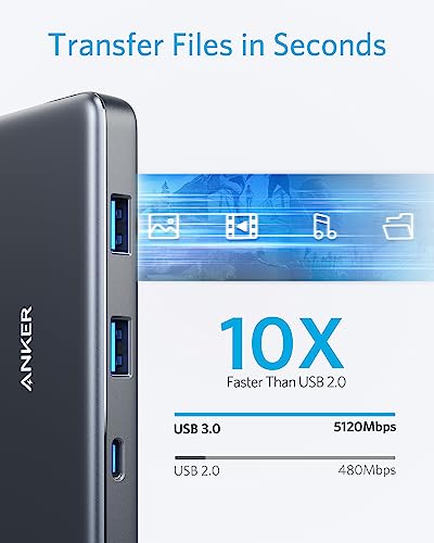 Anker USB C Hub, 7-in-1 Multi-Port USBC Hub, 4K HDMI USB-C Adapter | 1 USB-C and 2 USB-A 5Gbps Ports, 85W Max PD, SD/TF, for MacBook Air, MacBook Pro, XPS and More (Charger Not Included) - style: 7 in 1 【1 HDMI】