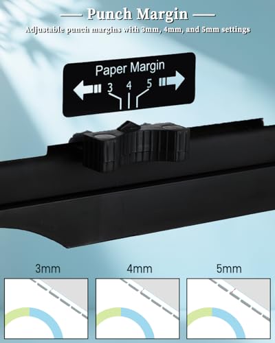ATPEAM Comb Binding Machine Punch 12 Sheets for Letter Size, A4, A5
