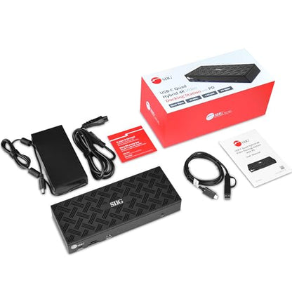 SIIG DisplayLink USB-C Dock, Quad 4K60Hz, 100W PD, 2.5GbE, JU-DK0Q11-S1 - style: Quad 4K Display