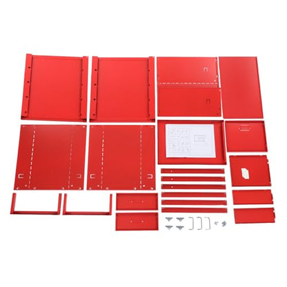 3 Drawers File Cabinet, 16 * 11 * 18.9In Aluminum Alloy Mobile Filing Cabinet Rolling Filing Cabinets Rectangular Storage Cabinets with Lock&4 Wheels for Kitchen Bedroom Living Room (Red) - color: Red