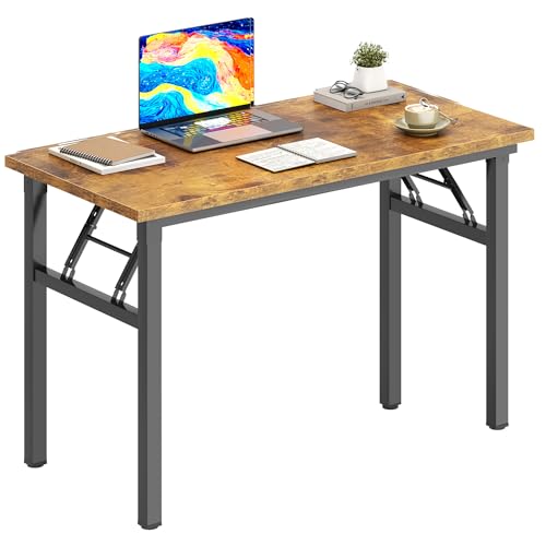 DlandHome 31.5 Inch Small Folding Computer Desk for Home Office, Retro - color: Retro, size: 31.5 Inches
