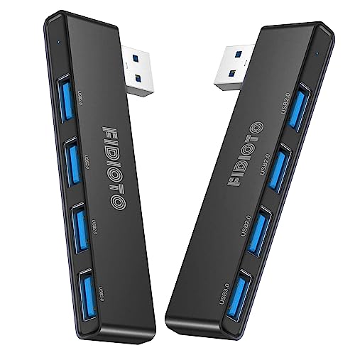 USB Hub 2Pack, Fidioto 4 Port Network-Hub(1 * 3.0 Hub, 3 * 2.0 Hub), USB Expander Hub for Laptop, iMac Pro, MacBook Air, Mac mini/Pro, Surface Pro, Notebook PC, USB Flash Drives and Mobile HDD Etc. - color: 4in1-Right&left-Black