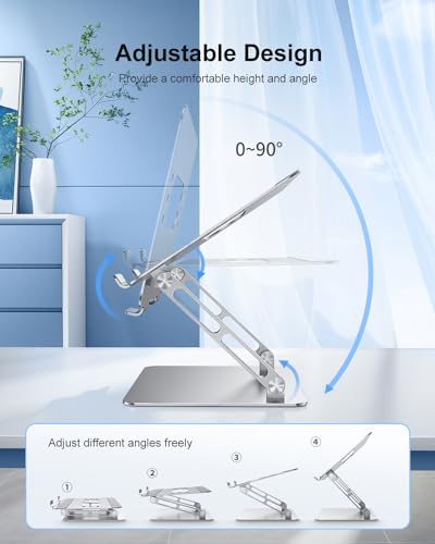 JOIOT Ergonomic Laptop Stand,Adjustable Riser for 10-17.3” Computer - color: Silver