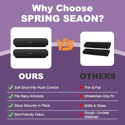 SPRING SEAON Wheelchair Accessories Armrest Covers, Memory Foam Pads, Pair - color: Purple