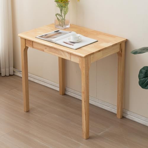 Solid Wood Desk, Gaming Study Home Office Desks for Work, Student PC Desk for Bedroom, Small Computer Desk for Small Spaces, Easy to Assemble (Wood Color, 31inch) - color: Wood Color, size: 31inch