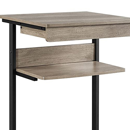 Yaheetech Tiny Mobile Computer Desk, 3-Tier Rolling Cart with Drawer, Gray - color: Grey