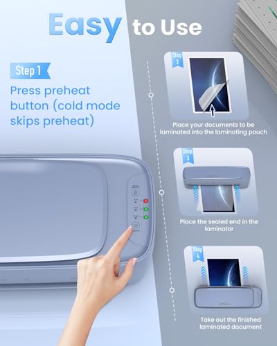 Qfun 11x17 Laminator Machine 13 Inch with 30 Laminating Sheets for Teachers - color: Silver