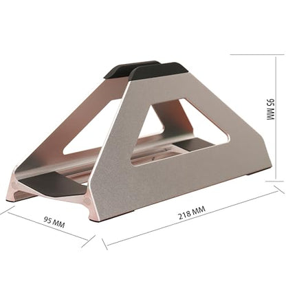 Vertical Laptop Stand, Space Saving Holder for MacBook with Tool-Free Width Adjustment, Pretty Anodized Aluminum for Desk, Universal Fit for 10-17" Laptop - color: Silver