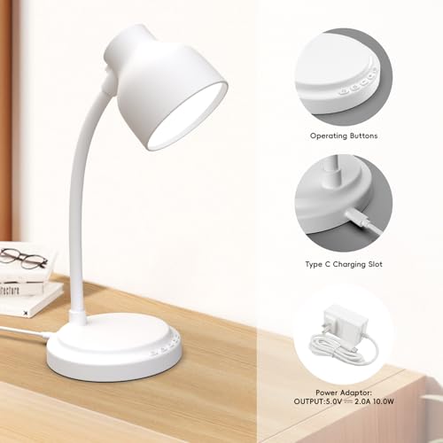 LED Desk Lamp with 96 LEDs,High lumens Table lamp - color: White