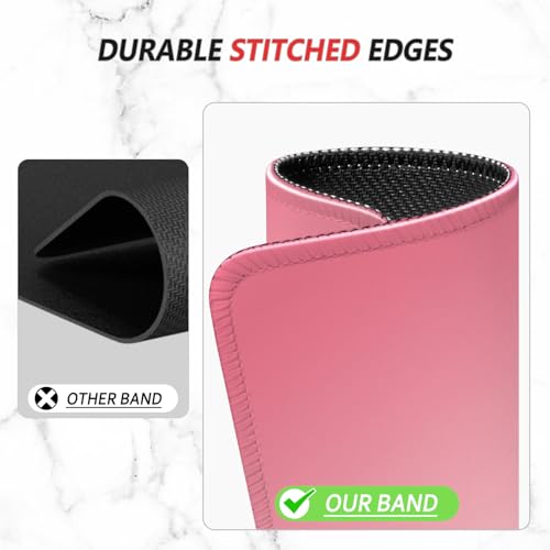 ITNRSIIET Mouse Pad Non-Slip Rubber Base Smooth Surface Stitched Edges Waterproof Durable Compatible with All Mice for Office & Gaming, Desk Accessory, 10.2x8.3x0.12 inch, Rose - color: Gradient Rose