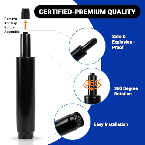 10-14 Inches Office Chair Cylinder Replacement, TOP-Activated - color: Matte Black, size: 3.9‘’ Height Range