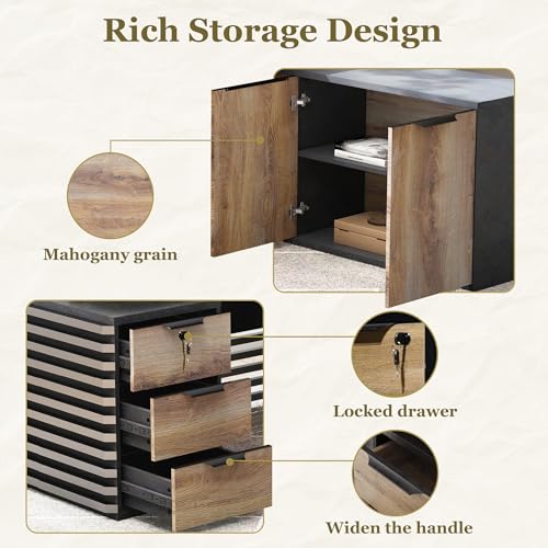 SAINTCY L Shaped Executive Standing Desk with Drawers, 78.74In Large Adjustable Heigh Office Desk with Power Outlet Hub,2.56" Thick Floating Desktop,for Home Office, Studio - color: Right, size: 62.99"D x 78.74"W x 29.5"H
