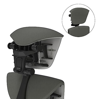 OFFICE LOGIX SHOP Embody Headrest Compatible with Herman Miller Embody Chair (Grey Rhythm Fabric/Graphite Frame) - color: Grey Rythem Fabric/Graphite Frame