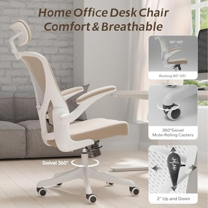 Ergonomic Office Desk Chair High Back Mesh Computer Chair (02Khaki, Chair) - color: 02khaki