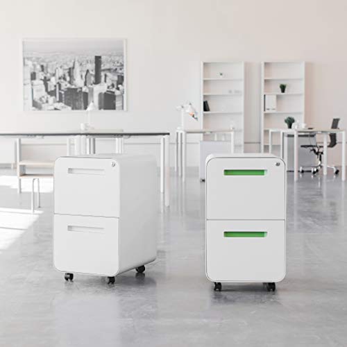Laura Davidson Furniture Stockpile 2 Drawer Mobile File Cabinet with Lock - Under Desk Metal Filing Cabinet, Legal/Letter File Folders, Wheels and Stationary Feet, Pre-Assembled, Sage Green - color: Sage Green