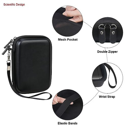 Elonbo Carrying Case for SUPVAN E10 Bluetooth Label Maker Machine, Black | Portable Mini Thermal Label Printer Storage Holder, Wireless Small Handheld Sticker Maker Travel Bag, Pocket fits Paper Cable - color: Black
