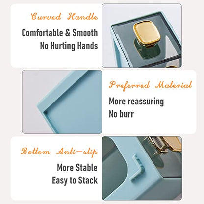 Desktop Storage Drawers, Stackable Countertop Organizer with Drawers - color: 4 Mixed Drawers, Cyan