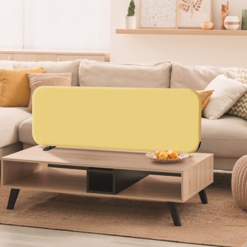 DECOLAB Free Standing Desk Divider, Table Partition 48''x18'' Butter - color: Butter