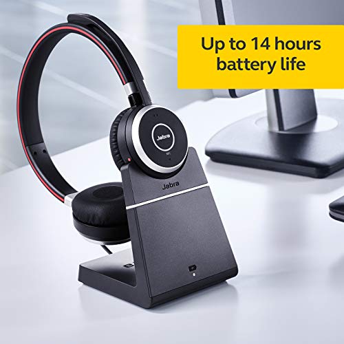 Jabra Evolve 65 MS Teams Wireless Headset, Mono – Includes Link 370 USB Adapter – Bluetooth Headset with Industry-Leading Wireless Performance, Advanced Noise-Cancelling Microphone, All Day Battery - size: Single-ear, USB-A Dongle, style: Teams Certified