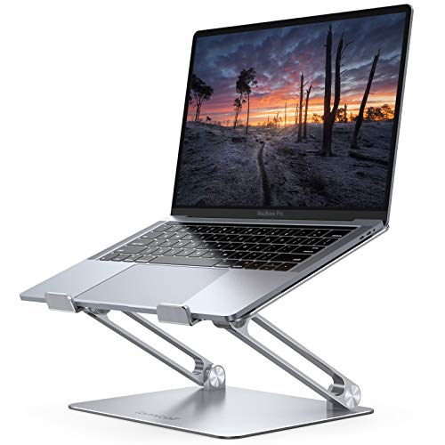Lamicall Adjustable Laptop Stand for Desk for MacBook Air Pro HP 10-17.3'' | Aluminum Computer Notebook Holder, Portable Laptop Riser, Foldable Ergonomic Office Desk Accessories for Dell XPS Silver - color: 1-Silver