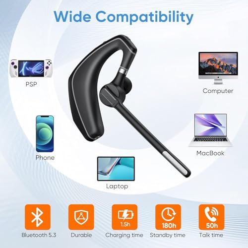 Herloreen Wireless Bluetooth Headset with Built-in Microphone Charging Case - style: Headset + Charge Case + USB Dongle-A6