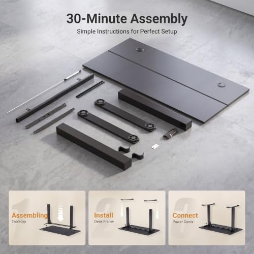 Claiks Electric Standing Desk, 40x24 Inch, Black - color: Black, size: 40 Inch