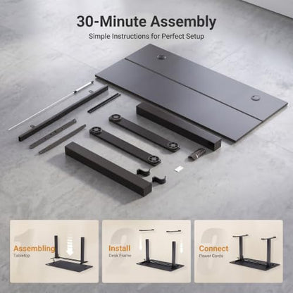 Claiks Electric Standing Desk, 40x24 Inch, Black - color: Black, size: 40 Inch