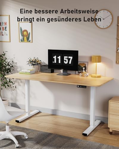 264 lbs Capacity Dual Motor Electric Standing Desk Frame, Height Adjustable Sit Stand up Desk Legs for 39.4” to 74.8” Desktop, Anti-Collision Function, Cable Tray, 2 Hooks, White Frame Only - color: White