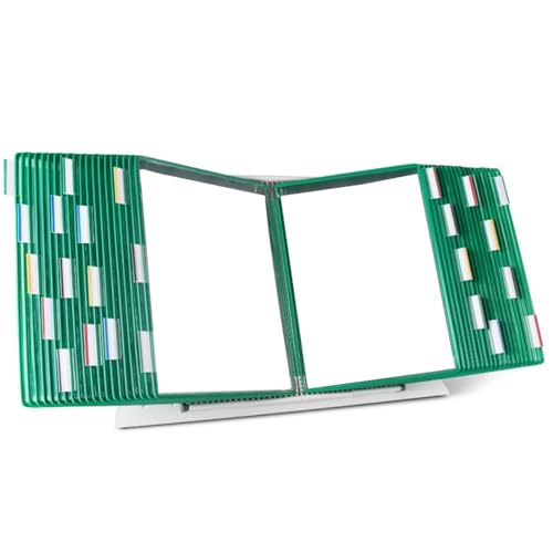 Tarifold Desktop Reference Organizer & Display System, 40 Double-Sided Pockets, 80 Sheet Capacity, Expandable, Durable Steel Wire Frames, Letter Size, Made in France, Green - color: Green, size: 40 Pockets