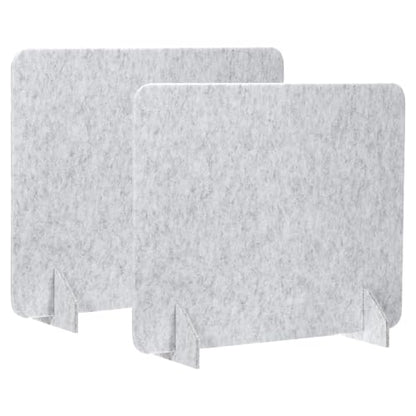 PATIKIL Desk Divider, 2 Set 24 x 24 Inch Acoustic Freestanding Desk Divider Desk Privacy Panel with 4 Pcs Support Feet for Library Office Workstation, Light Grey