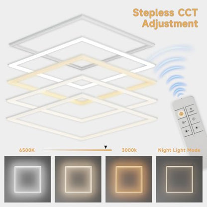 Flat Panel Light 2x2 Ft 4 Pack Led Frame Panel, Border Glow Light 3CCT Adjustable Suitable for Offices, Shops, Bathrooms etc with Integrated Ceilings (4 PCS) - size: 4 PCS