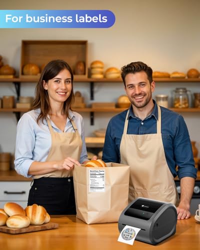 Phomemo 300DPI Ethernet Thermal Label Printer 4x6 with Built-in Paper Bin - color: Grey