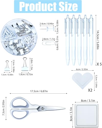 LXEVIHK White Desk Accessories, Office Supplies 360°Pen Holder Desk Organizers, With Tape Dispenser, Stapler, Staple Remover, Ect, Infuse Your Space With Porcelain Serenity, Back to School - color: White
