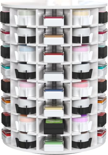 Krafetto 80 Grids Rotating Ink Pad Storage Organizer Rack