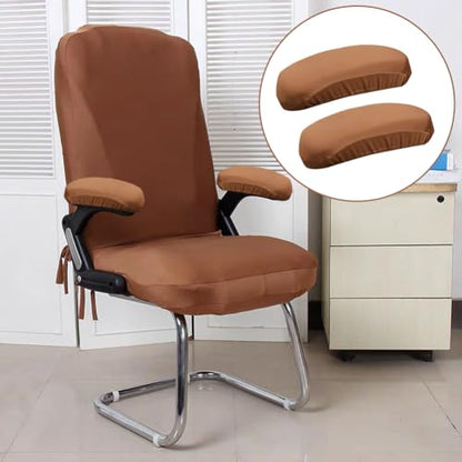 Kakalote Office Chair Armrest Covers, 1pair Stretchable Stretch Computer Chair Slipcover Desk Chairs Arm Cover for Office, Desk, Gaming Chairs (Coffee-No Sponge Pad) - color: Coffee