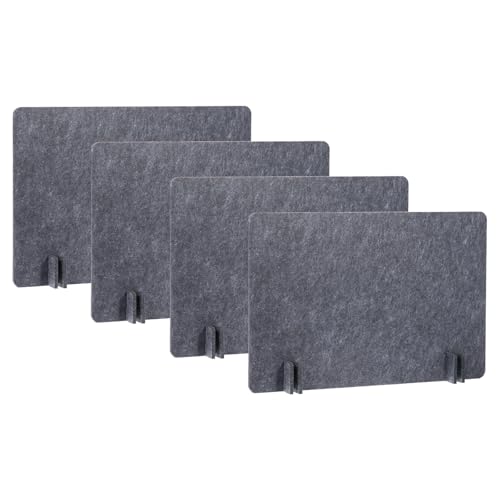 PATIKIL Desk Divider, 4 Set 24 x 16 Inch Acoustic Freestanding Desk Divider Desk Privacy Panel with 16 Pcs Support Feet for Library Office Workstation,Dark Grey - color: Dark Gray