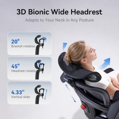 SIHOO B300 PRO Ergonomic Office Chair, High Back Mesh Computer Chair, Balck - color: Soft Black, size: Pack of 1