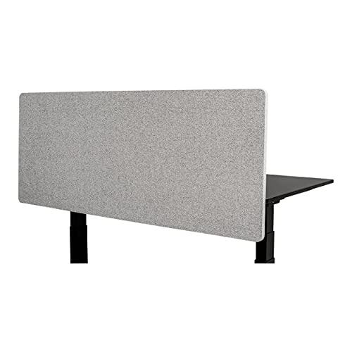 Stand Up Desk Store ReFocus Clamp-on Acoustic Desk Divider Privacy Panel that Reduces Noise and Visual Distractions (Cool Gray, 59" X 23.6") - color: Cool Gray, size: 60" X 24"