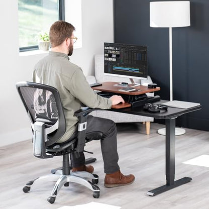 VIVO Dark Walnut 26 in Standing Desk Converter, DESK-V026KA - color: Dark Walnut, size: 26"