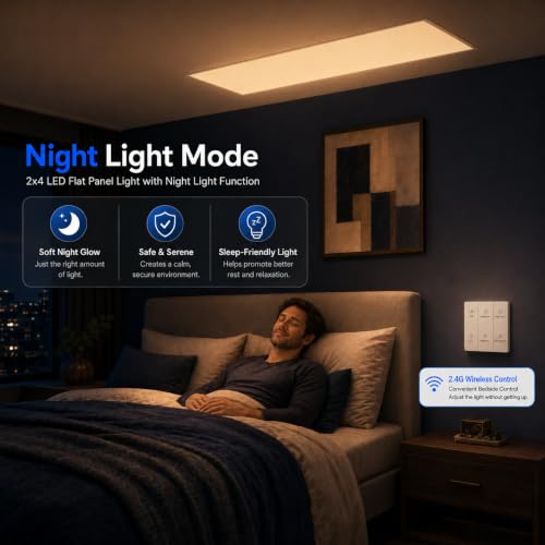 AIKVSXER 2x4 LED Flat Panel Light with App & Wireless Switch Control 6Pack