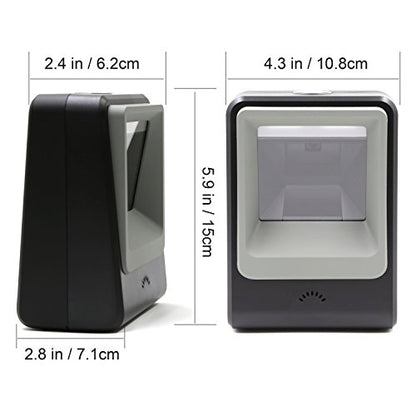 TEEMI TMSL-60 1D/2D Barcode Scanner, USB Hands-Free Desktop, Black - color: Black