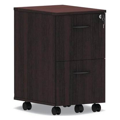 Alera Alera Valencia Series Mobile Pedestal, Left Or Right, 2 Legal/Letter-Size File Drawers, Mahogany, 15.38" X 20" X 26.63"