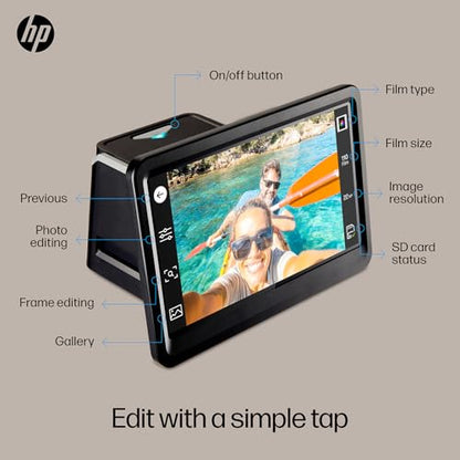 HP Film & Slide Scanner, Photo Scanner, 7" Touch LCD, 13MP Slide Digitizer